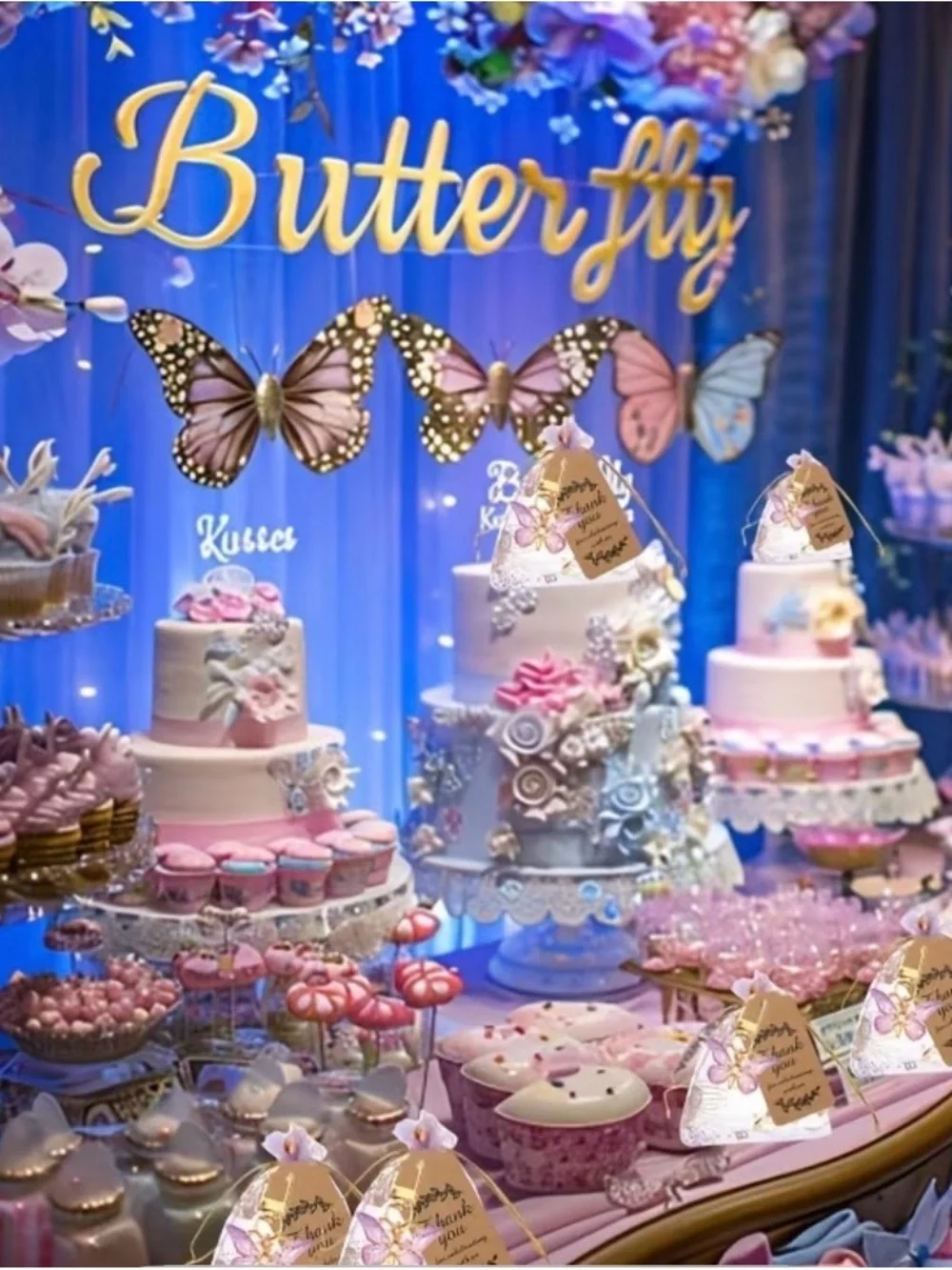 36 piece Purple Butterfly Keychain Favor with Gold Hardware - Gift Set